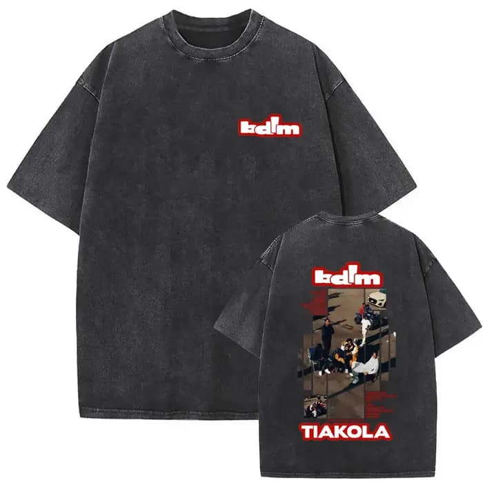 Rappeur Tiakola Bdlm Album graphique lavé Vintage T-shirt hommes femmes Hip Hop mode Pop musique