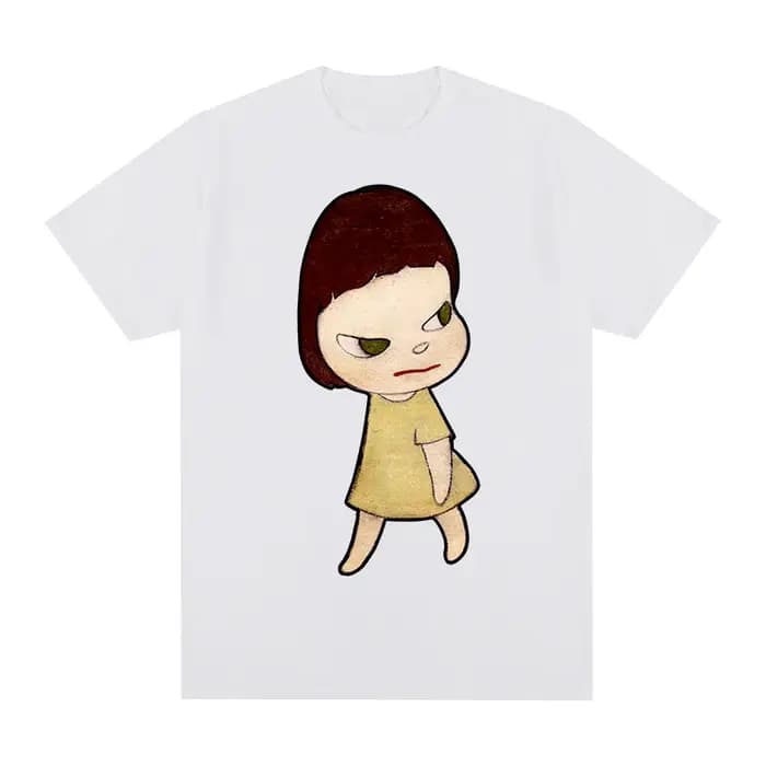 Yoshitomo Nara T-shirt Vintage mignon en coton pour hommes et femmes