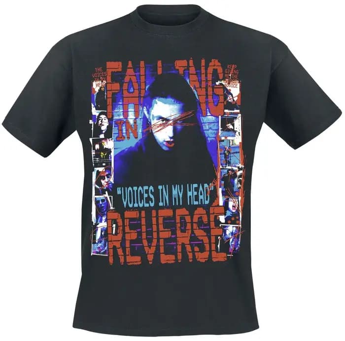 T-shirt unisexe 100 % coton avec logo Falling in Reverse Thorn imprimé