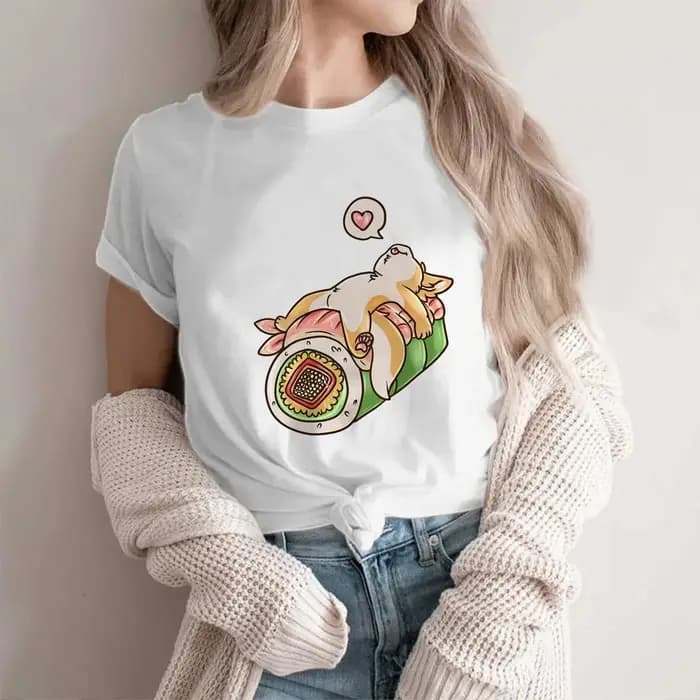 Akita Inu t-shirt femmes Y2K t-shirt femme drôle japonais streetwear vêtements