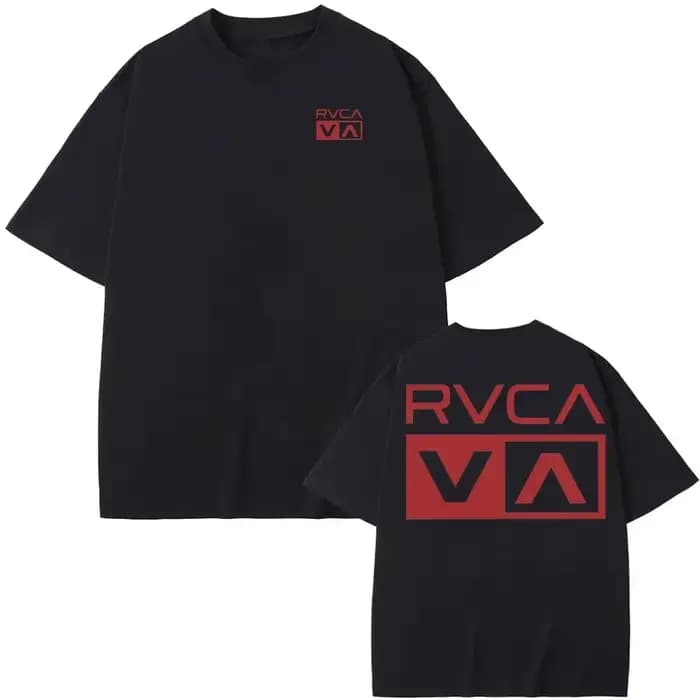 T-shirt RVCA noir en coton pour l'été