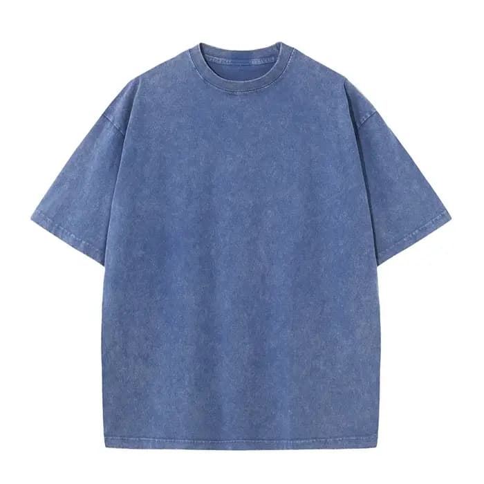 T-shirts vintage délavés pour hommes 350 g/m² – Style streetwear hip-hop rétro punk Harajuku – Hauts décontractés en coton à manches courtes effet délavé à l'acide