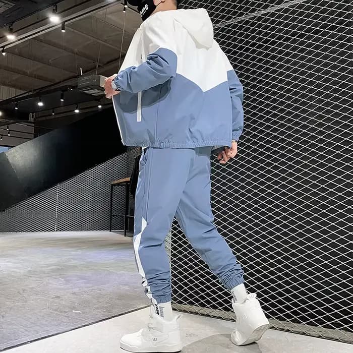 Ensemble de survêtement décontracté pour homme 2026 – Veste à capuche et pantalon de jogging 2 pièces – Tenue de sport Hip Hop pour la course