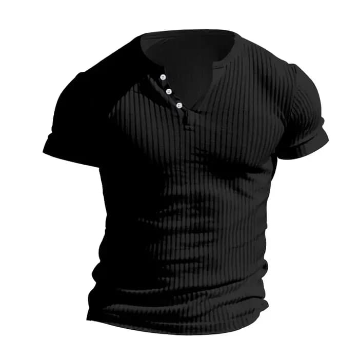 T-shirt Henley à Manches Courtes pour Homme
