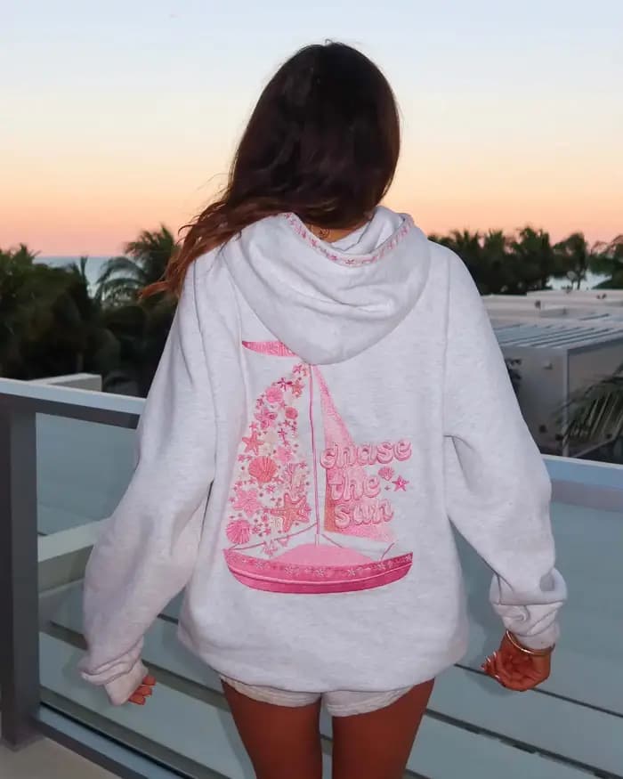 Nouveau sweat à capuche brodé pour femme