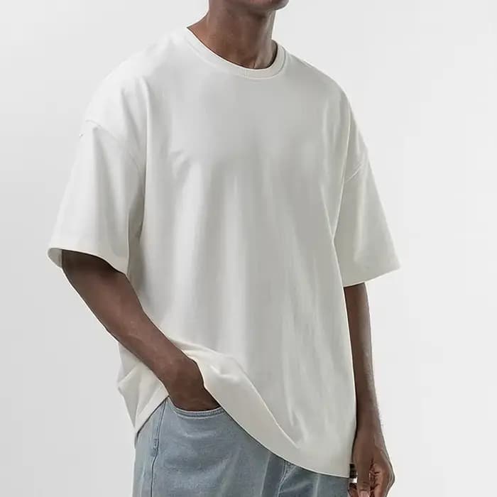 Bricolage personnalisé votre Logo 9.1oz 260gsm T-shirt lourd surdimensionné de haute qualité pour manches courtes coton couleur unie loisirs blanc noir