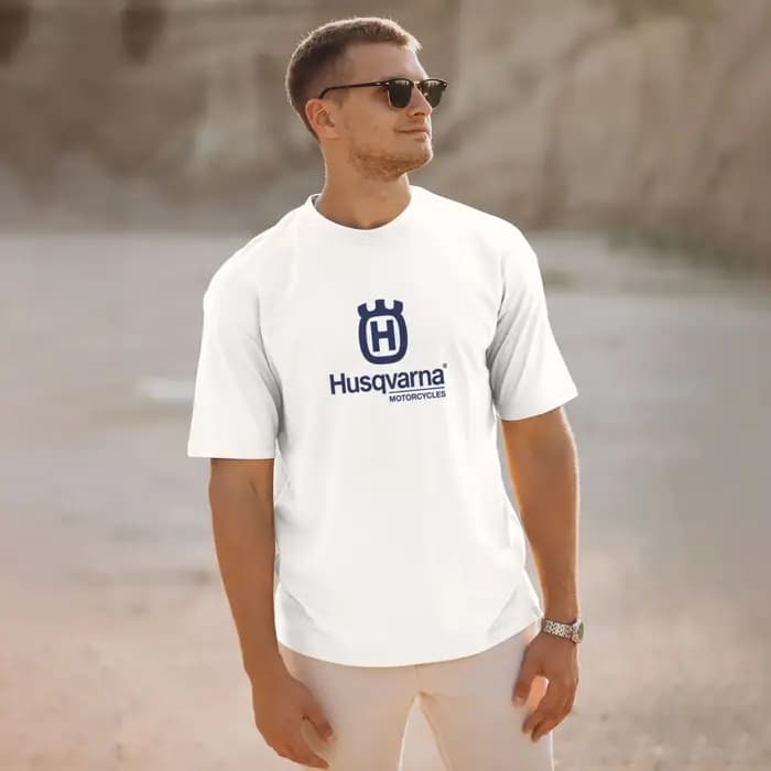 T-shirt imprimé moto 100% coton