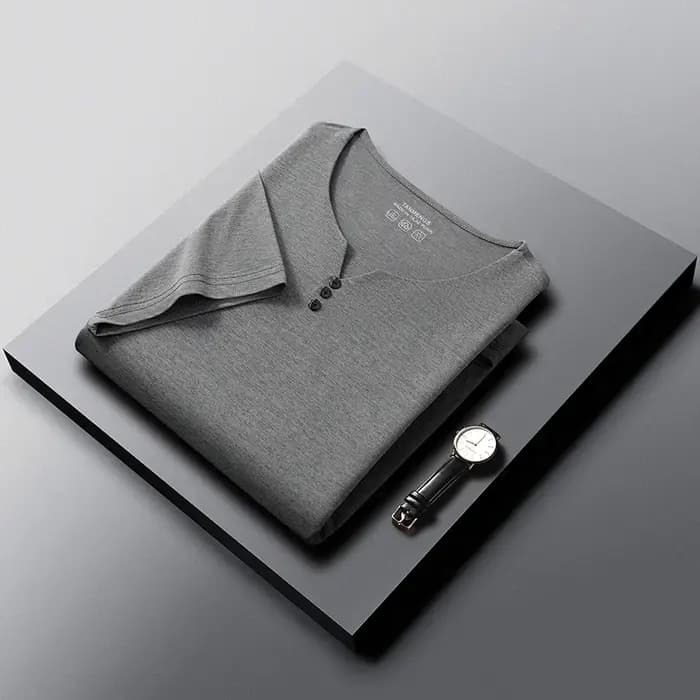 T-shirt à manches courtes pour homme, col en V, tissu respirant, confortable toute la journée, style