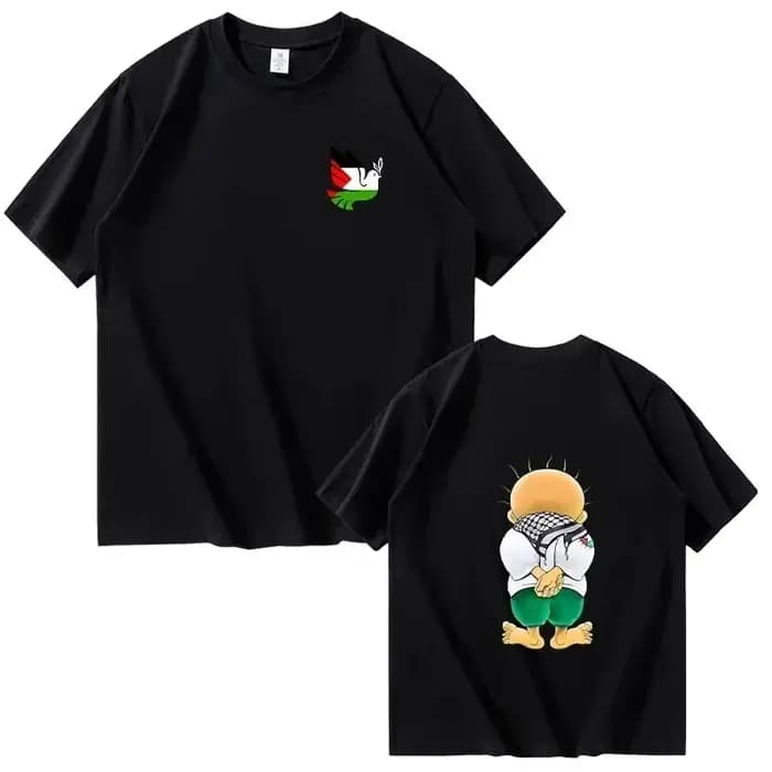 Handala-T-shirt à manches courtes en coton pour hommes et femmes