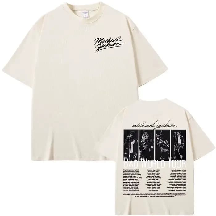 T-shirt King of Pop Michael Jackson Bad World Tour pour hommes et femmes