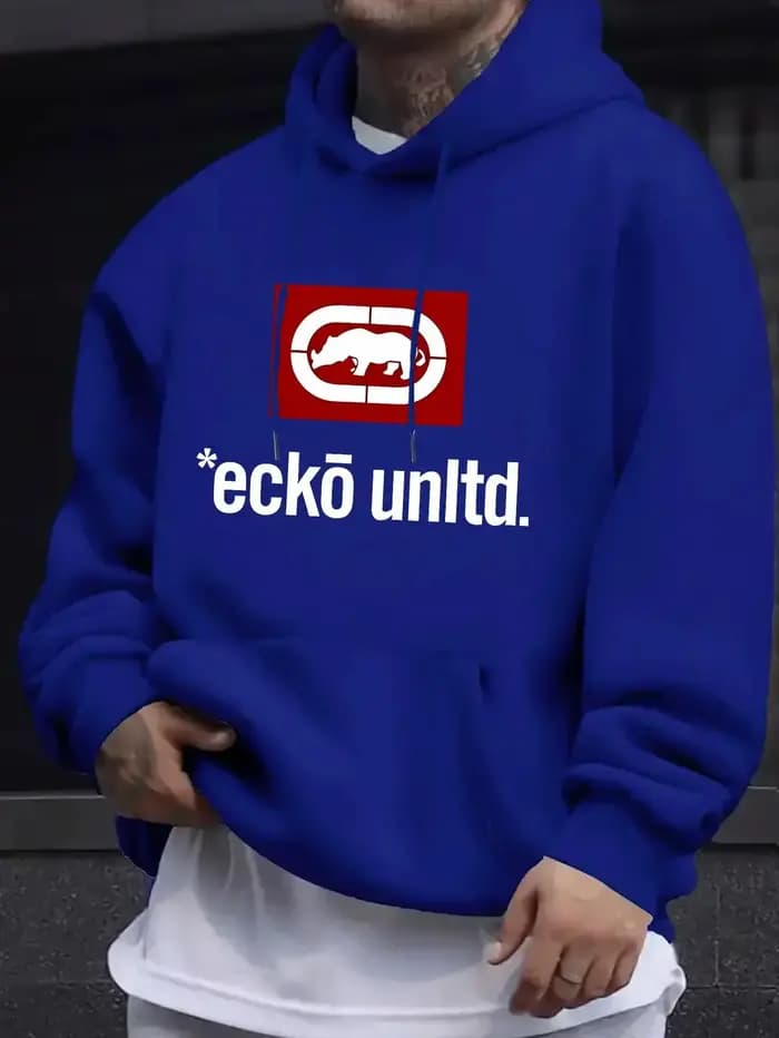 Sweat à capuche pour homme avec motif « Ecko Unlimited » - Pull décontracté à manches longues