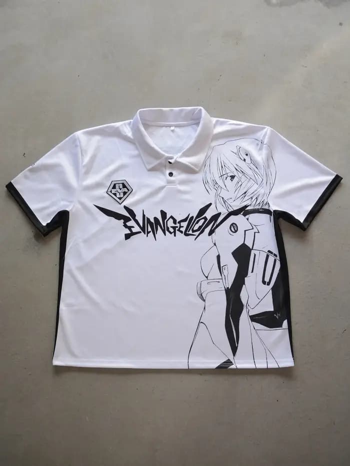 Polo Hip Hop imprimé dessin animé Y2k Street Hip Hop
