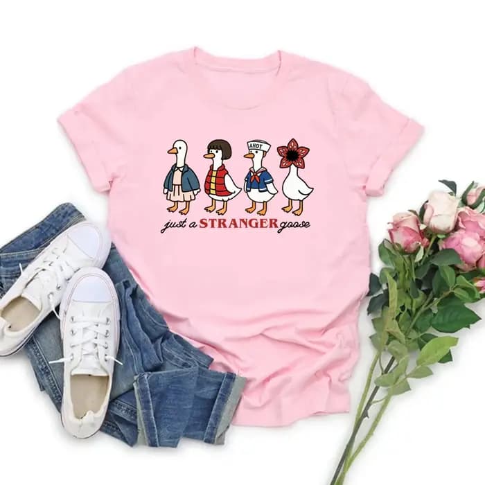 Juste un étranger oie T-Shirt drôle oie parodie chemise femmes à manches courtes graphique
