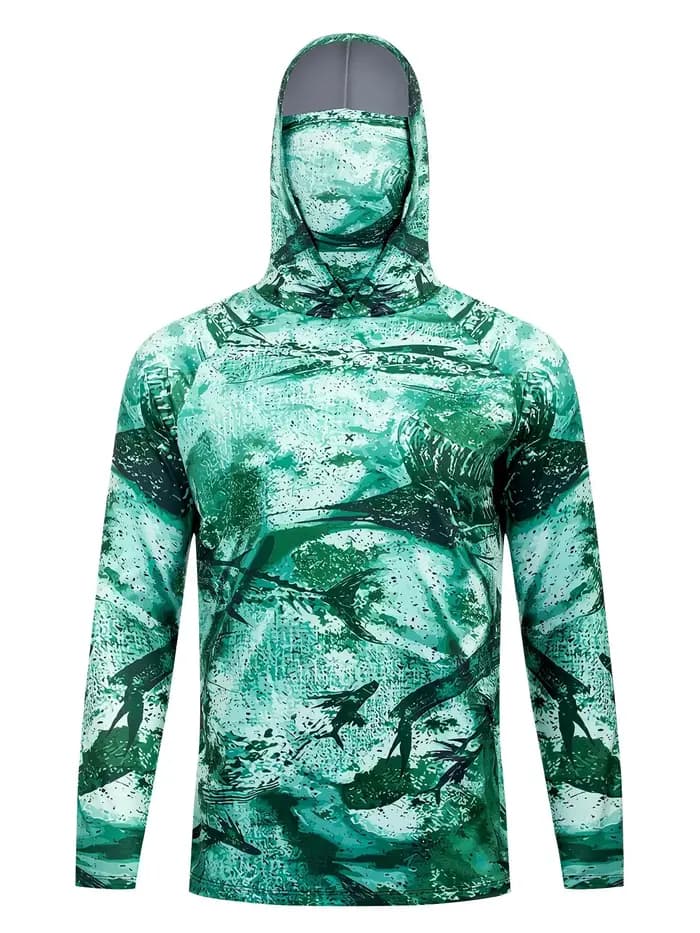 Maillots de pêche à capuche UPF 50+ en jersey anti-UV