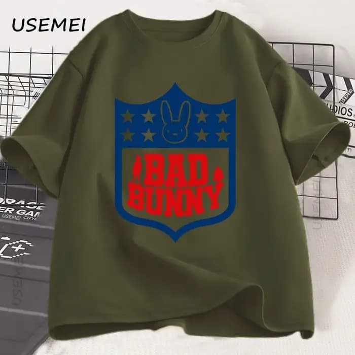 Bad Bunny Football imprimé t-shirts hommes femmes à manches courtes T-shirt