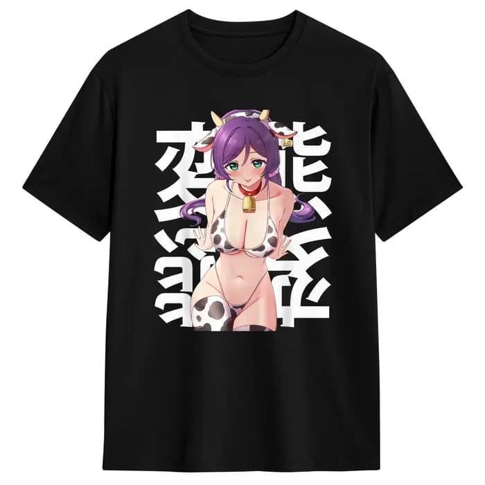 Hudairy Hucow Hufarmers Kawaii Waifu Anime T-shirt d'été en coton pour hommes, t-shirt imprimé à
