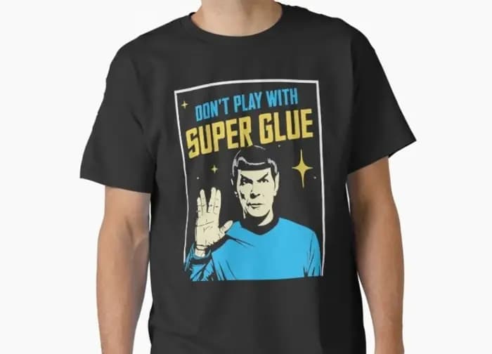 T-shirt unisexe Street 100 % coton avec graphiques « Don't Play With Super Glue » Star Trek Été 2026