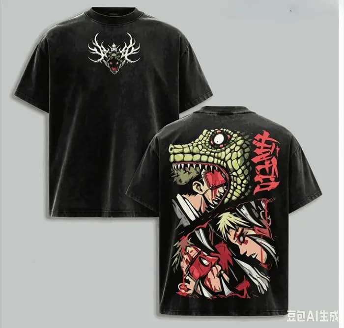 T-shirt délavé Dorohedoro pour les amateurs d'anime, nouveau modèle Harajuku, style vintage ample, s
