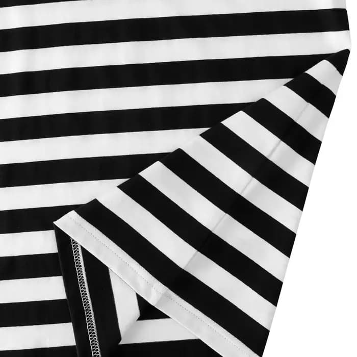 Chemise à rayures noires et blanches pour hommes