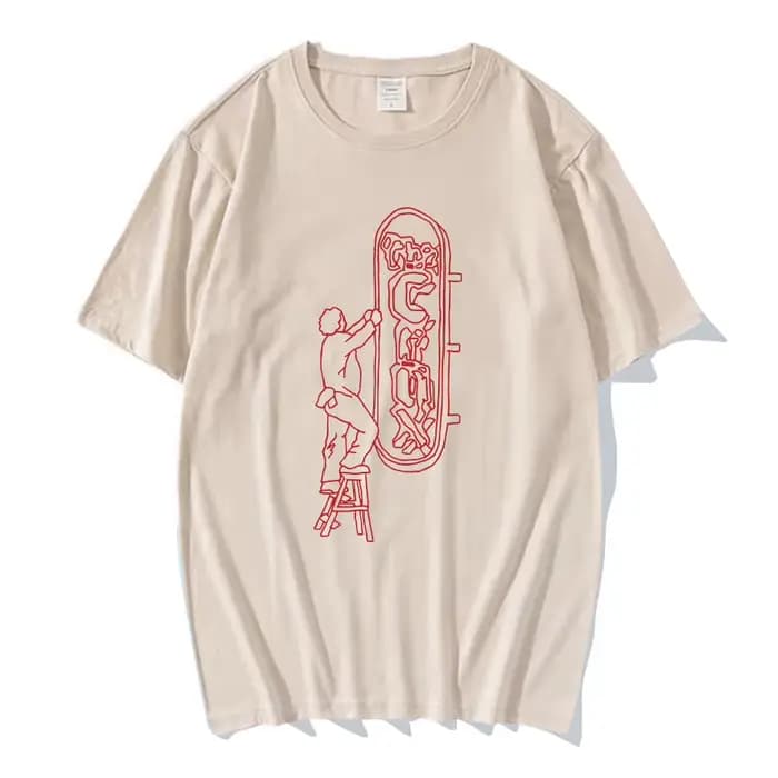 Le Crux Sign Ringer T-Shirt Djo chanteur impression t-shirts pour hommes à manches courtes été col rond