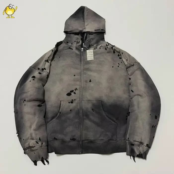 Sweat-shirts à capuche en tissu lourd, lavés, noir et vert, SAINT, pour hommes et femmes, de bonne q