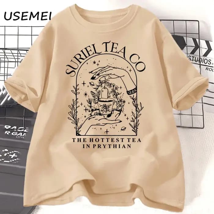 Suriel Tea Co-T-shirt à manches courtes en coton pour hommes et femmes, une cour de fleurs et des ordures, t-shirt livresque, cadeaux pour lecteurs, vêtements