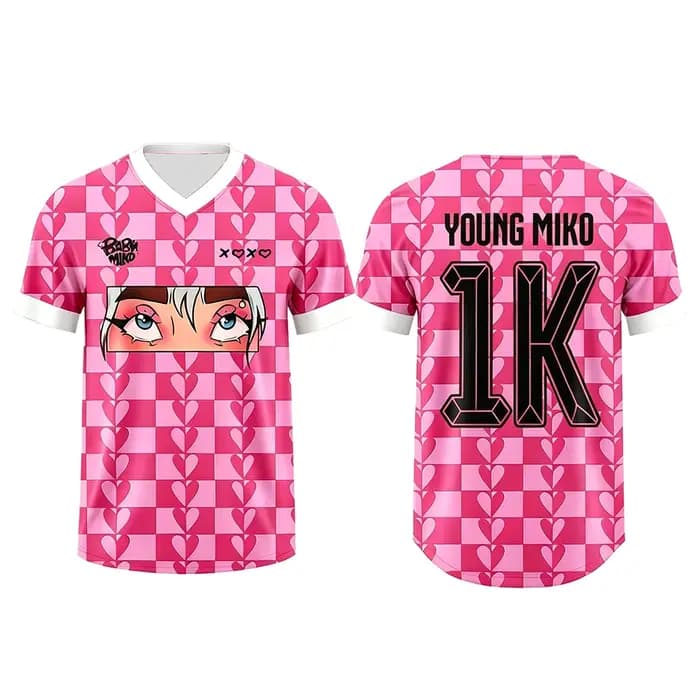 T-shirt d'été à manches courtes et col en V Young Miko Late Checkout, design ample, imprimé graphiqu