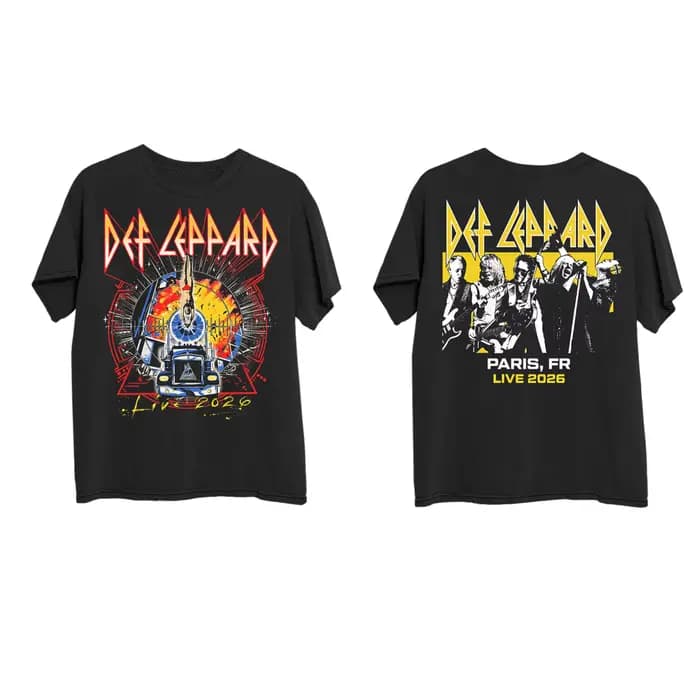T-shirt Def Leppard Live 2026 Tour UK et EU Merch streetwear coton polyester unisexe style Y2k pour homme femme