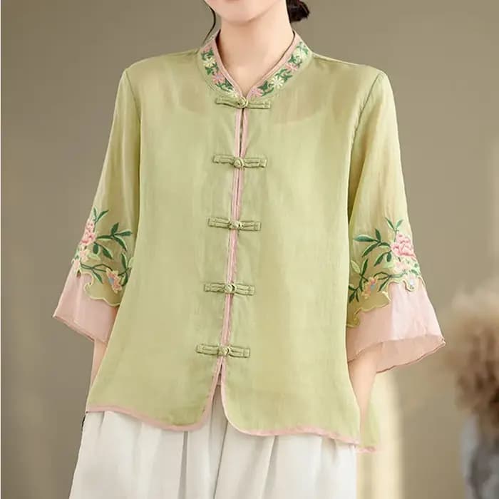 Brodé Vintage T-Shirts haut pour femme t-shirt d'été