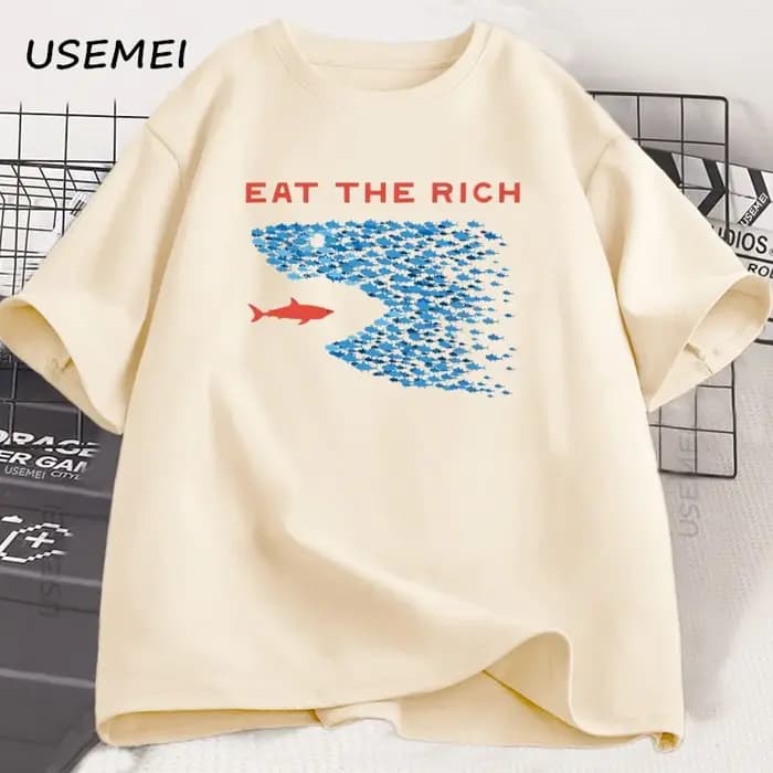 Eat The Rich T-shirt hommes femmes drôle coton à manches courtes