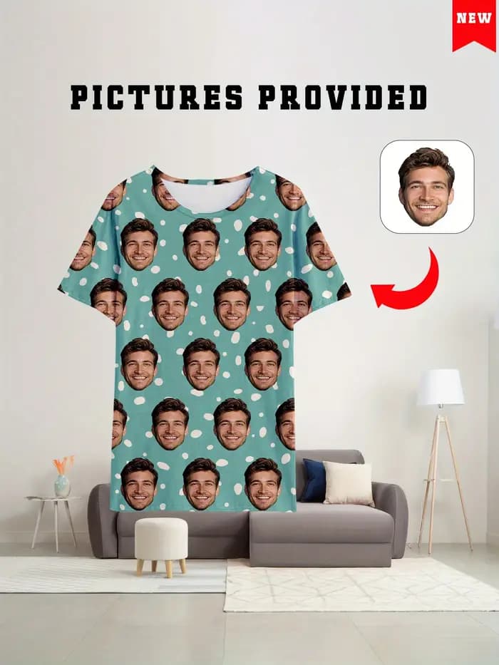 T-Shirt à Manches Courtes et Col Rond pour Homme