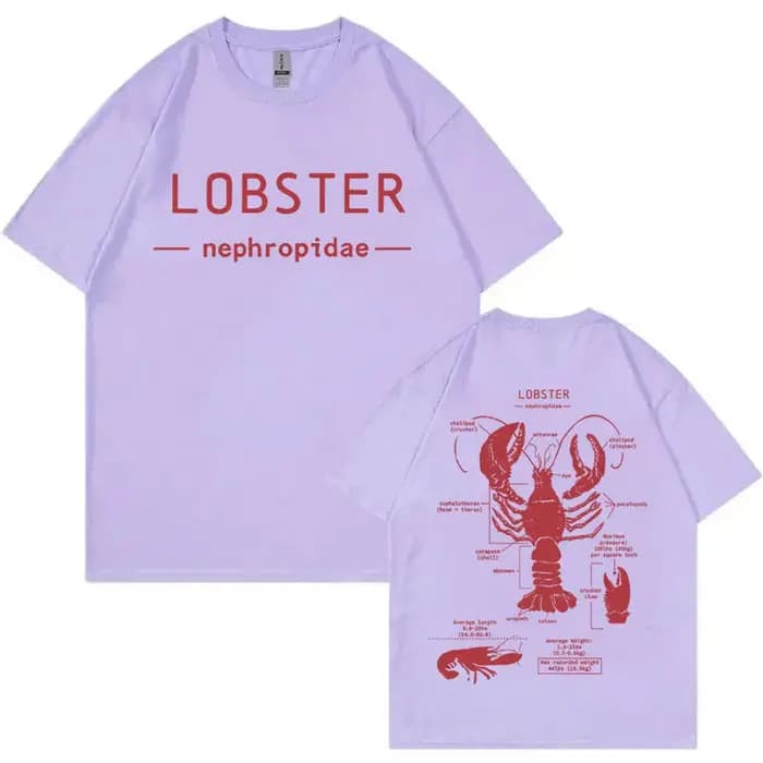 Drôle homard anatomie graphique T-shirt hommes femmes décontracté surdimensionné à manches courtes T-shirts