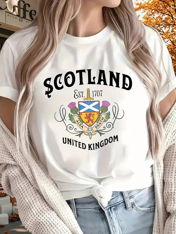 T-shirt graphique Scotland 1707 United Kingdom pour femmes