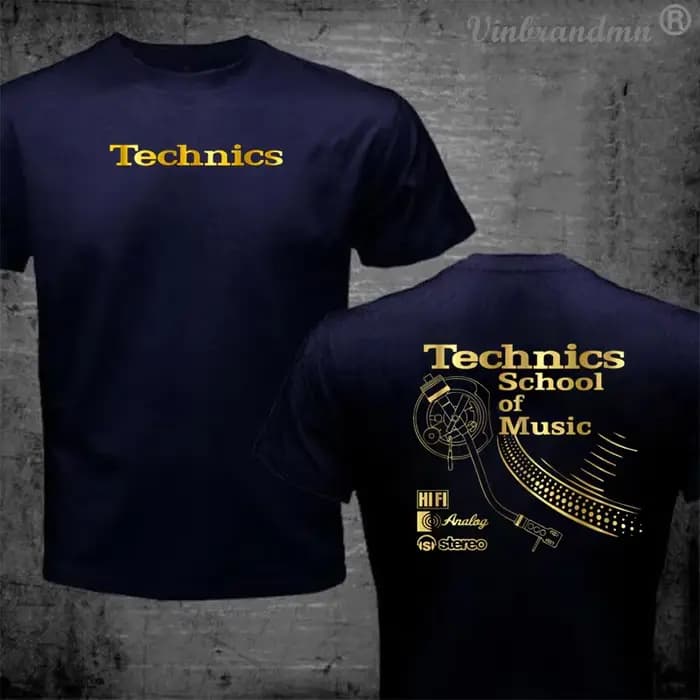 T-shirt Vintage DJ Long Play Technics School of Music pour Homme