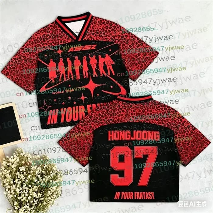 2026Cute Ateez Cartoon Characters Baseball Jersey Gift For Fan Summer Streetwear Trend Women Men Bas