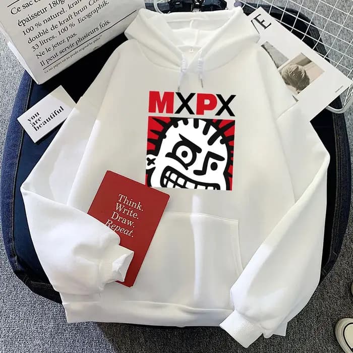 Sweats à capuche graphiques MxPx pour femmes, pulls à capuche, manches longues, streetwear hip hop, bande punk, sourire, gothique, rock, vêtements d'hiver