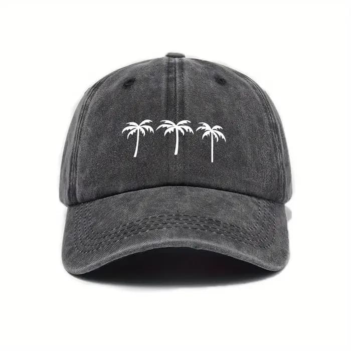 Trois casquettes de baseball imprimées cocotier pour hommes et femmes