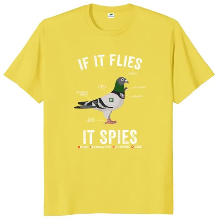 Si il vole les épis les oiseaux ne sont pas réels t-shirt drôle Nerd Drone théorie du complot t-shirts classiques 100% coton pour unisexe