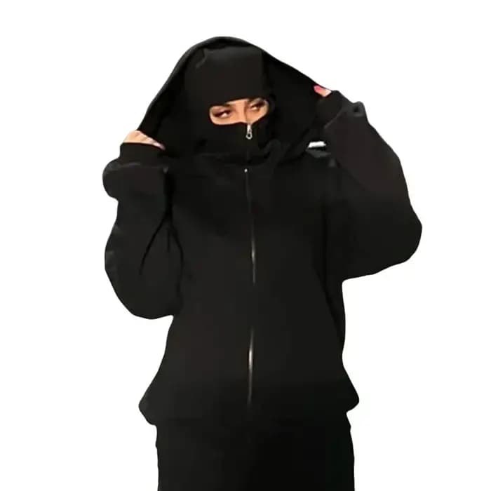 Sweat à capuche avec masque facial pour hommes