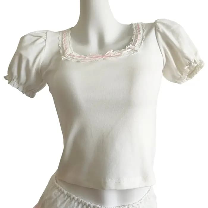 T-Shirt Blanc pour Fille Douce
