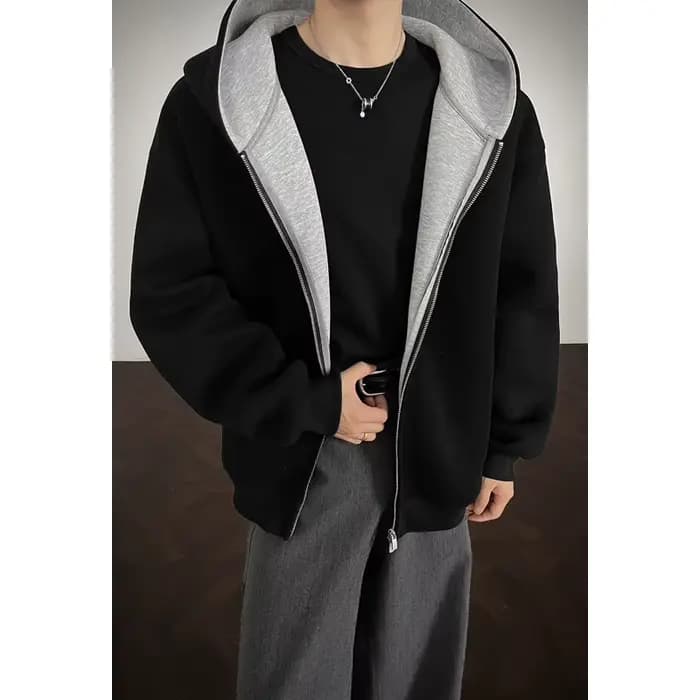 Sweat à capuche zippé grande taille pour hommes et femmes | Sweat-shirt surdimensionné à fermeture éclair sur le devant