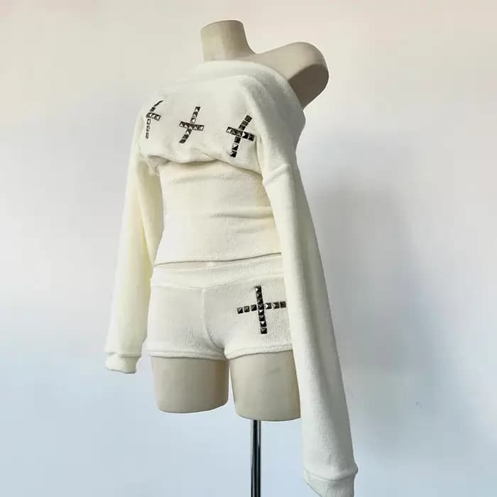 Chic Streetwear Punk Y2k haut court Harajuku imprimé graphique Cool à manches longues