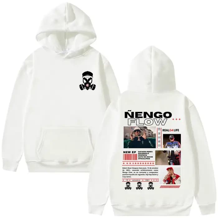Rappeur Nengo Flow Real G4 Life Tour sweat à capuche hommes femmes mode Hip Hop surdimensionné