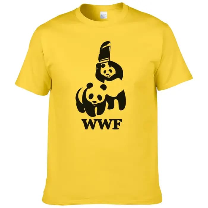 Panda comédie à manches courtes Cool Camiseta T-shirt hommes