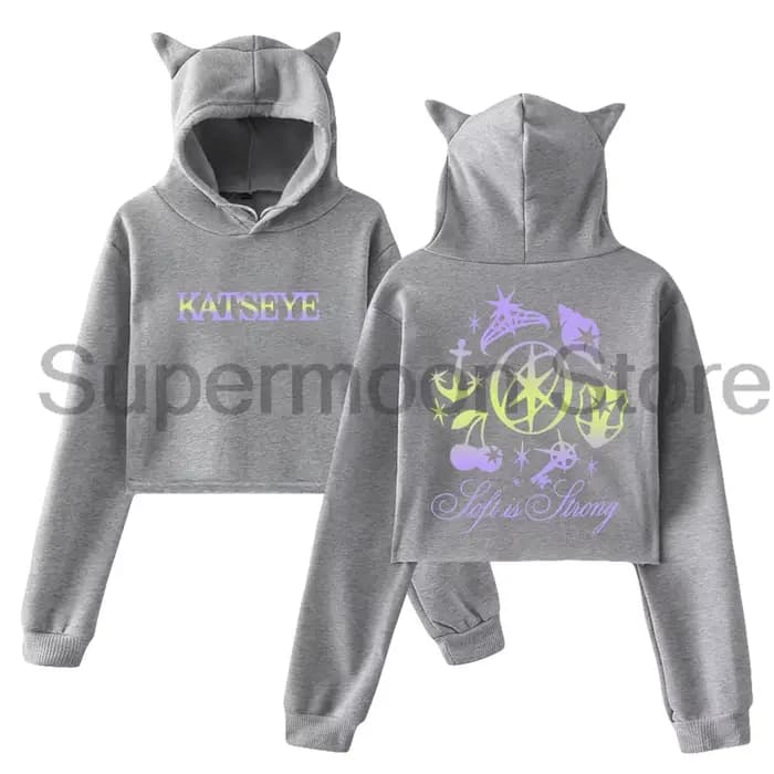 Kpop Katseye doux est fort sweat à capuche 2025 beau Chaos Tour oreilles de chat