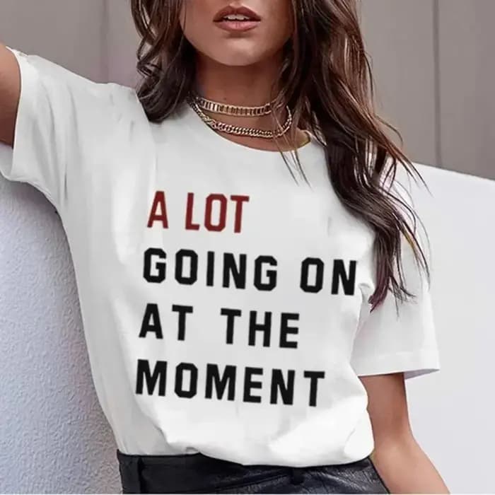 T-shirt de haute qualité pour femme, motif lettres, thème musique country et concert, 'Not A Lot Goi