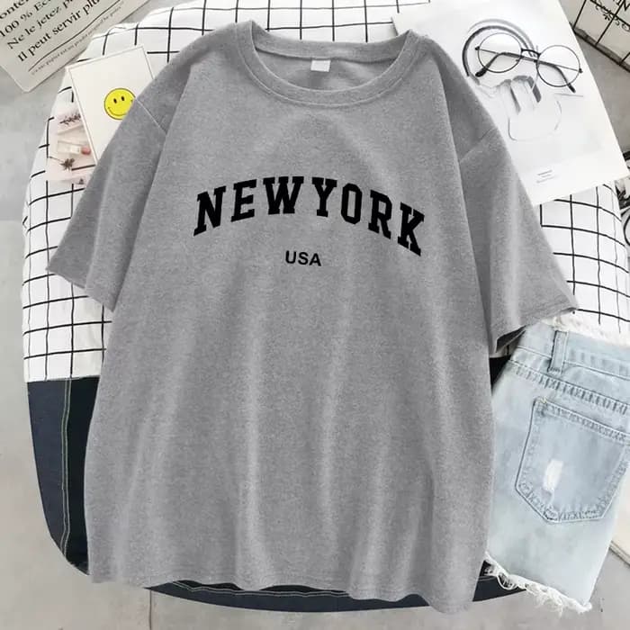 New York Usa ville lettre graphique t-shirt femmes coton Sport hauts été mode