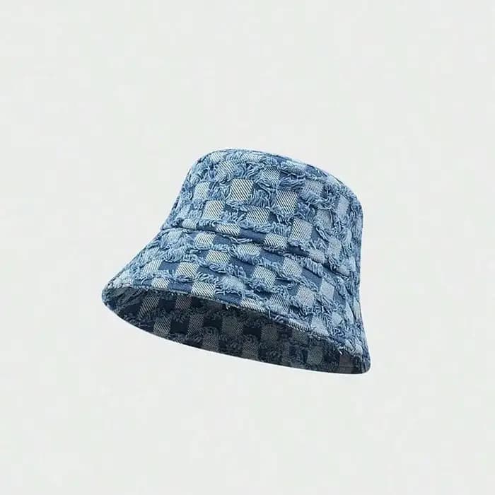 Nouveau chapeau en jean à carreaux 1 pièce, casquette de sport d'extérieur, chapeau bob personnalisé