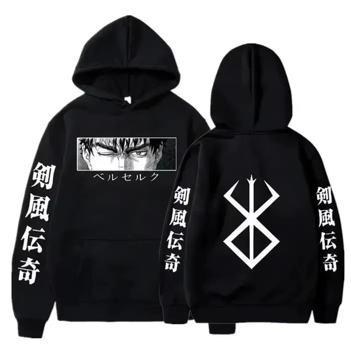Berserk Guts sweat à capuche pour homme femmes imprimé graphique à manches longues Streetwear Style japonais Manga sweats polaire ample doux vêtements