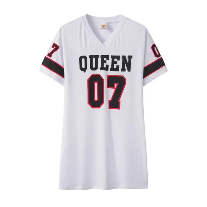 Vêtements européens et américains Été 07 LeTTer imprimé T-shirt mi-long V Pull à col en soie de lait doux pour la peau ShorT-sl...